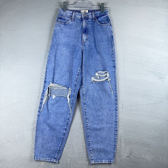Tally Weijl Baggy Jeans Mom High Waist Distressed Womens Blue Size EUR 34 - Picture 1 of 11